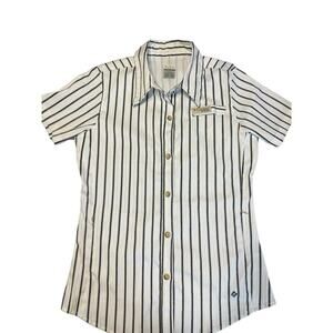 Columbia Black and White Striped Blouse